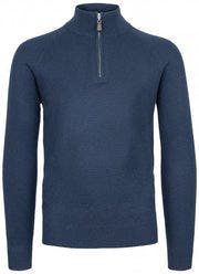 Bradley Cashmere Zip Neck - India Ink